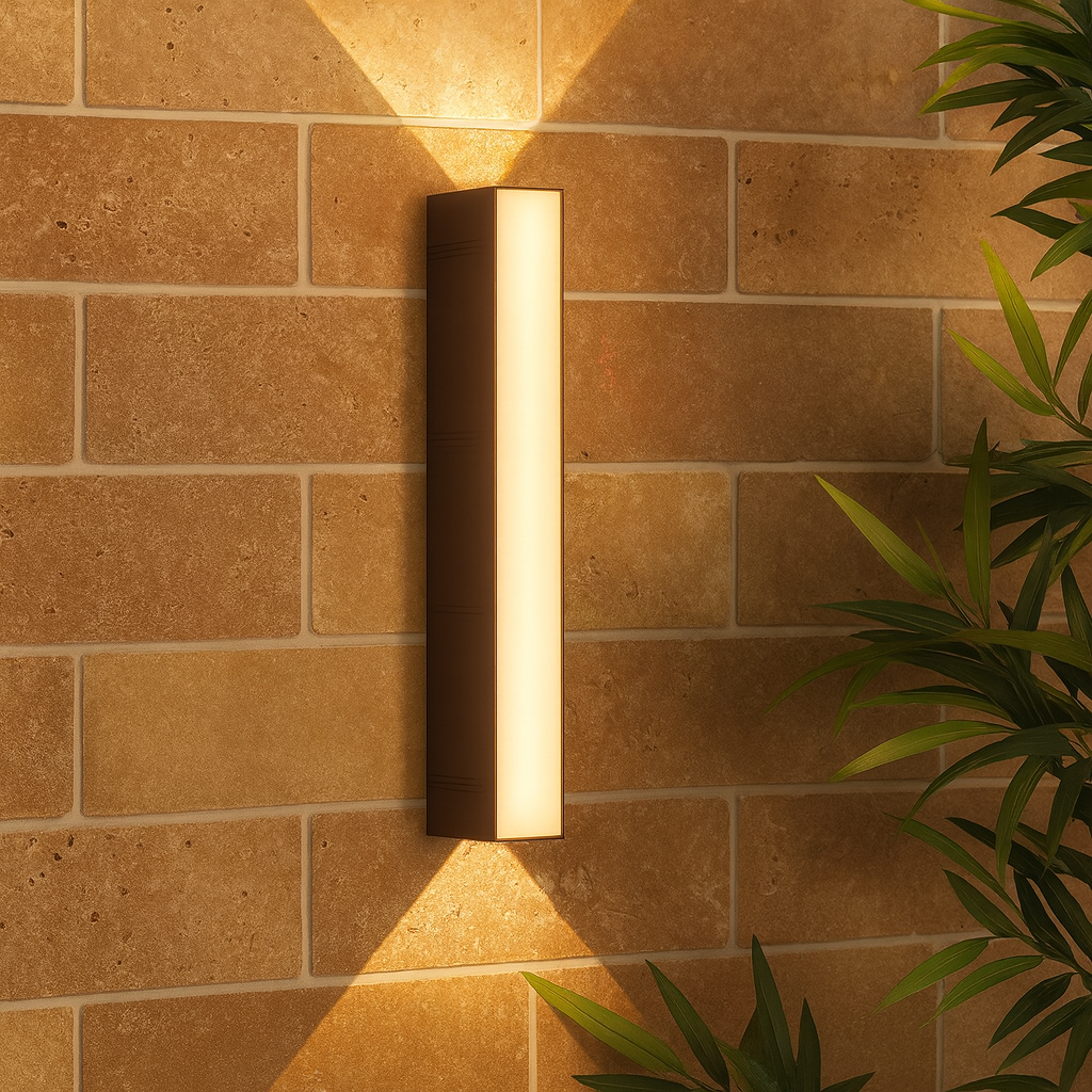 Lámpara de Pared Vertical LED Moderna para Exterior | Negro