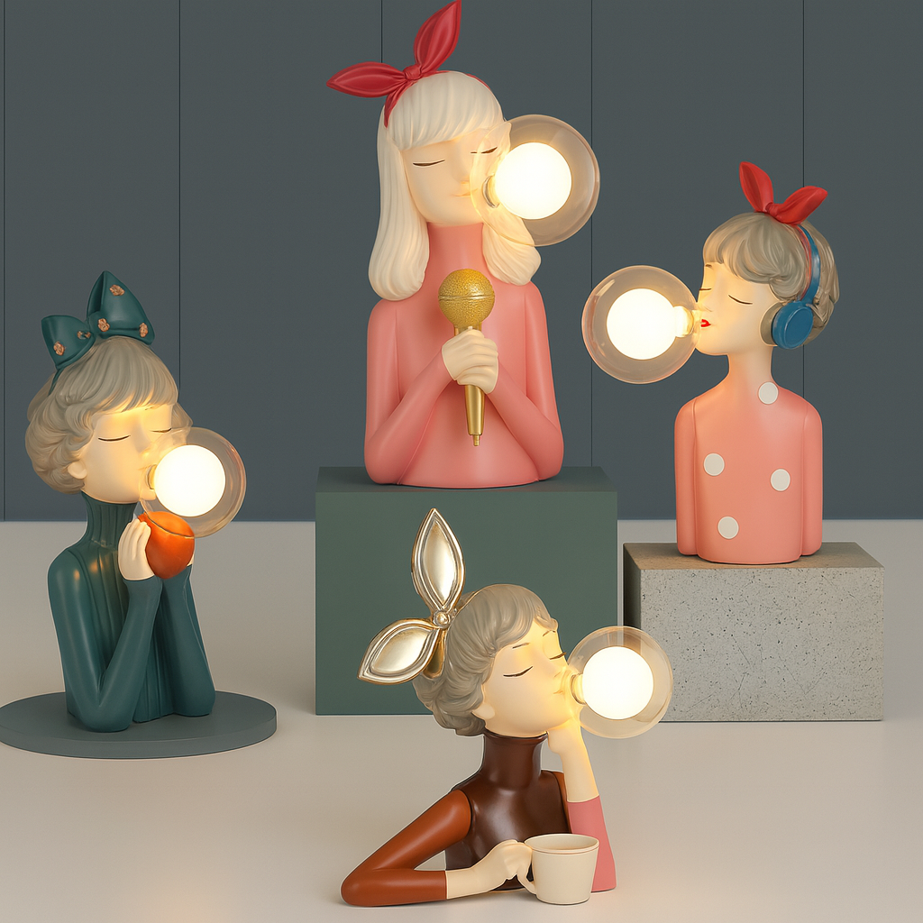 Craft Sisters Lámpara de Mesa para Sala de Estar | Vidrio