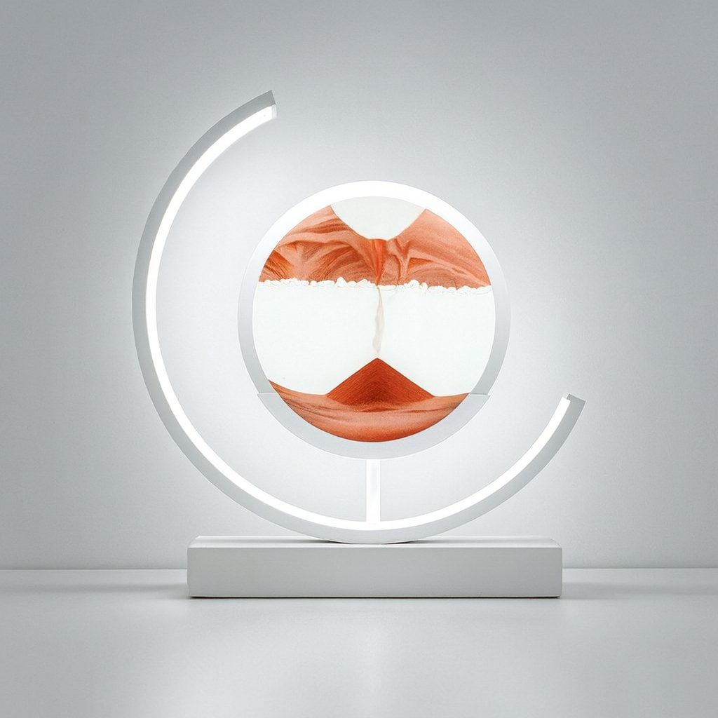 Lámpara de Mesa LED con Arena en 3D a Pilas | Vidrio