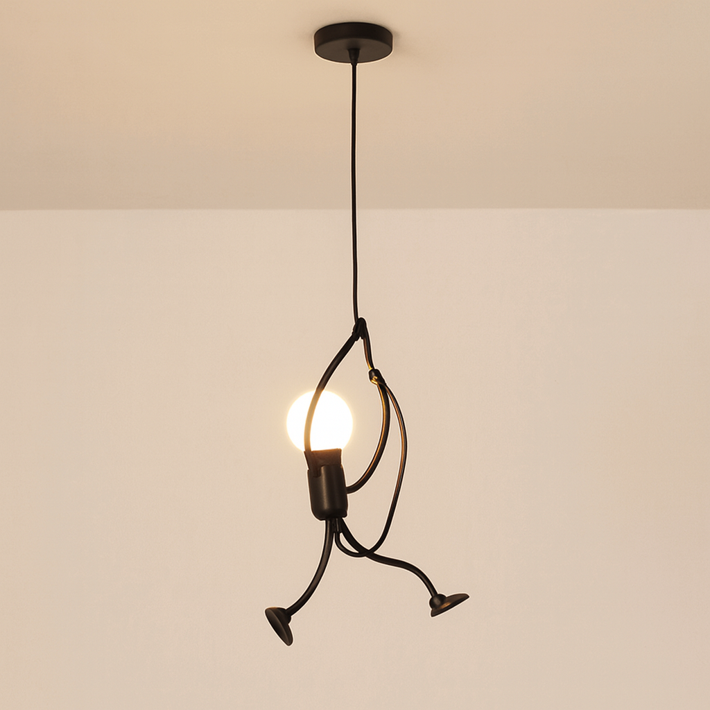 Lámpara Colgante LED de Estilo Retro Iron Man | Negro